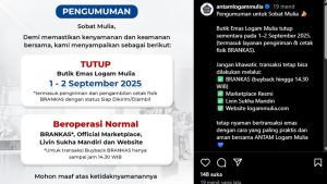 Emas Antam Libur! Ada Apa di Awal September?