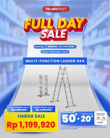 Diskon Gila! Tangga Multifungsi Banting Harga di Transmart Full Day Sale Besok, Hemat Hingga Rp 800 Ribu!