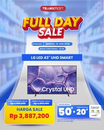 Transmart Full Day Sale: Beli TV 43 Murah dan Mudah dalam Sekejap