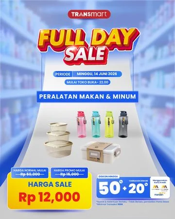 Transmart Sale: Diskon Gila Full Day Obral Peralatan Makan Minum Mulai Rp 12.000-an